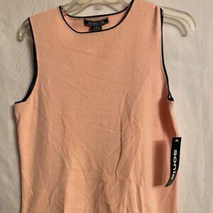 Sonia Pink/Black Sleeveless Sweater Top Size M NWT